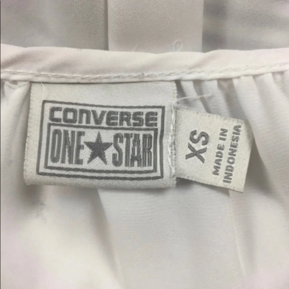 Converse Striped Split Collar Blouse Size XS - Picture 6 of 7